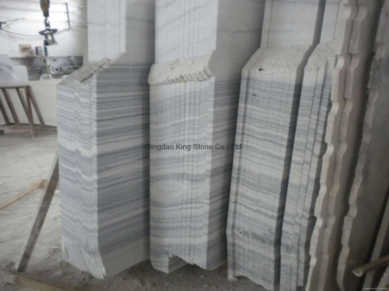 Hot sale gray stripe marble tile with polished surface 3