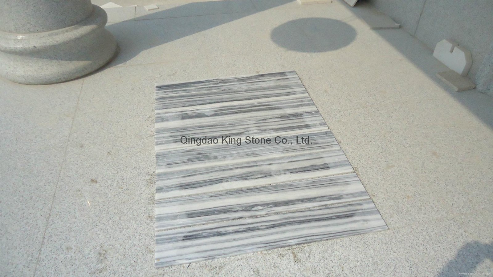 Hot sale gray stripe marble tile with polished surface 3