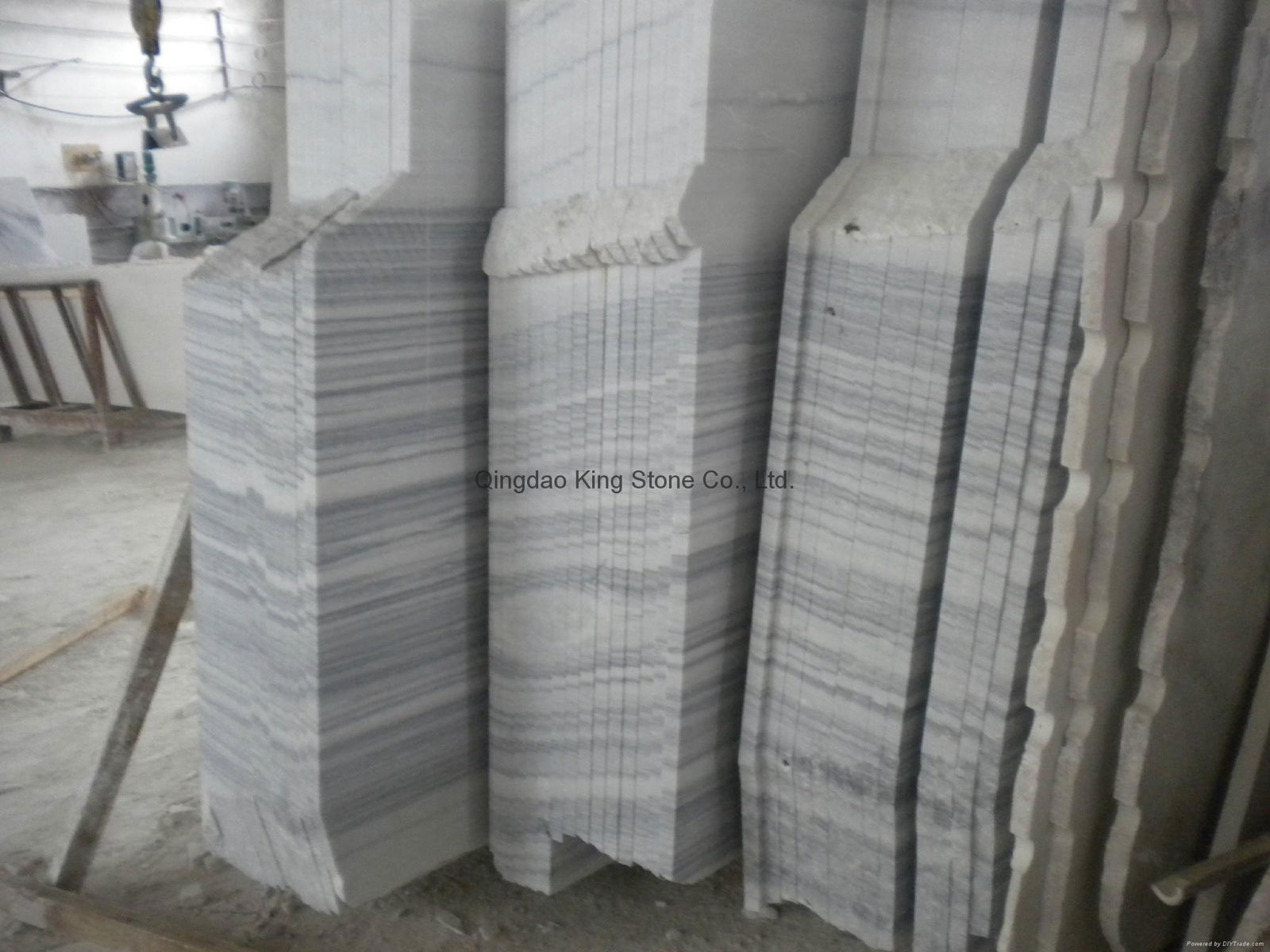 Hot sale gray stripe marble tile with polished surface 5