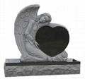 Granite Angel with heart tombstones 1