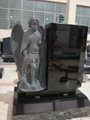 Natural stone carved angel statue headstone monument 2