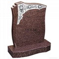 European style granite carved rose headstones 4