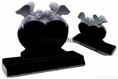 Granite heart shaped design tombstone with angel