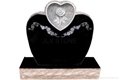 Granite heart shaped design tombstone with angel 2
