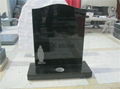 Religious granite headstone black monument with Jesu etching 2