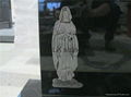 Religious granite headstone black monument with Jesu etching