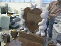 Children headstone with bear carving granite monument  3