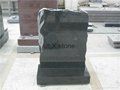 Black granite headstone flower carving monument for cemetery 4