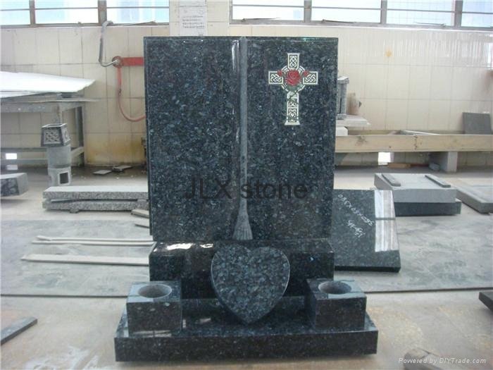 Book shape headstone black monument for cemetery 3