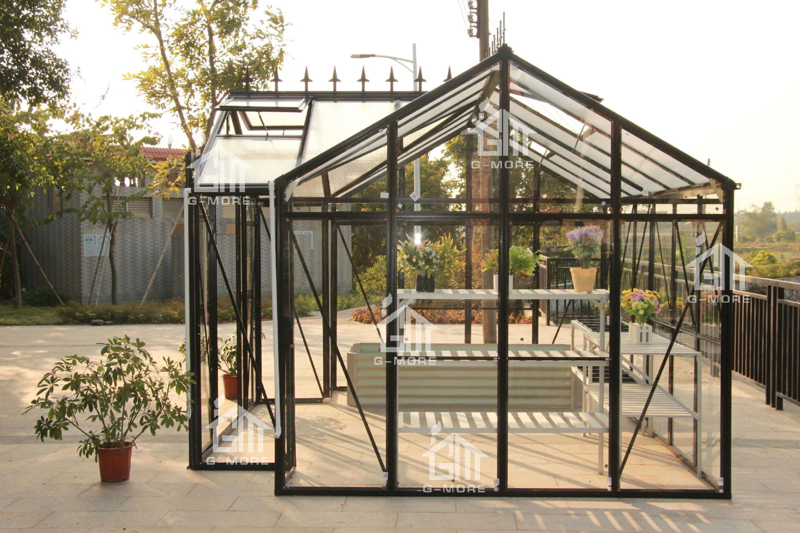 2015 Free shipping T Shape Hobby Greenhouse Orangery Series -10 Years Warranty 3