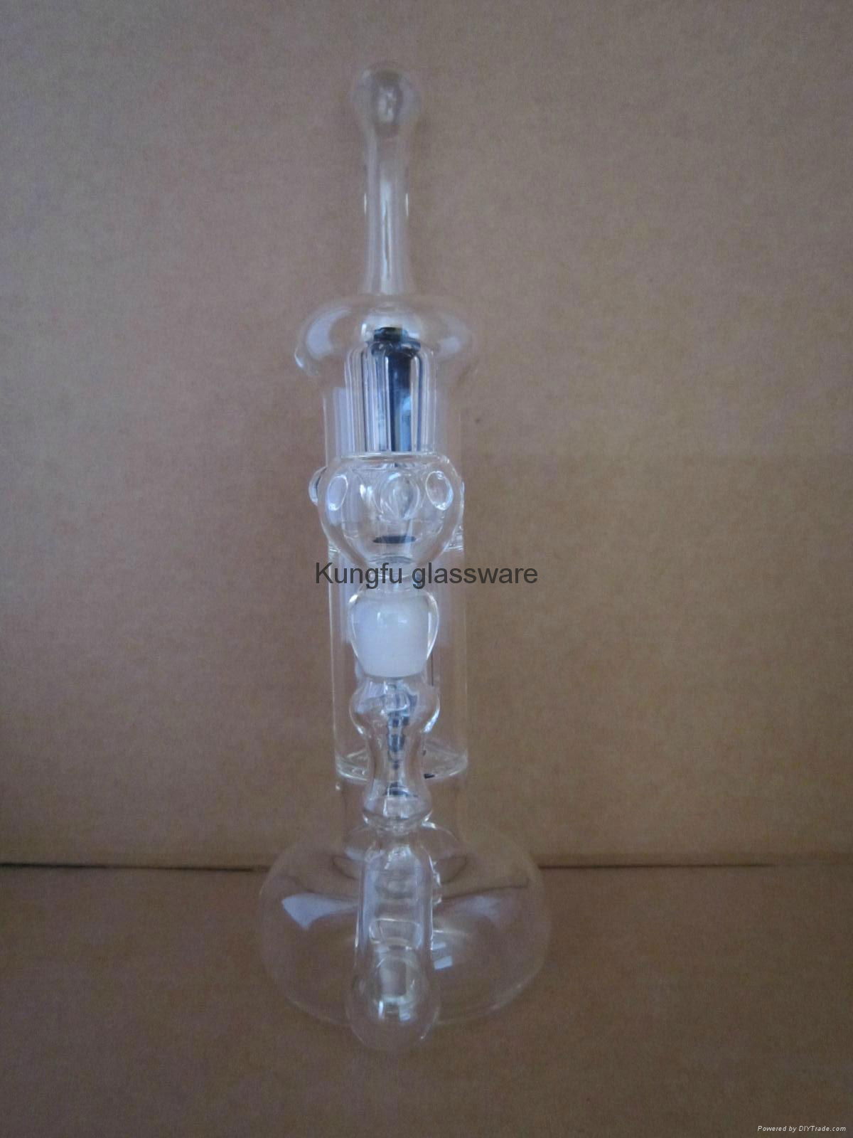 Heat-resistant high borosilicate glass smoking pipe thick glass bong water pipe  3
