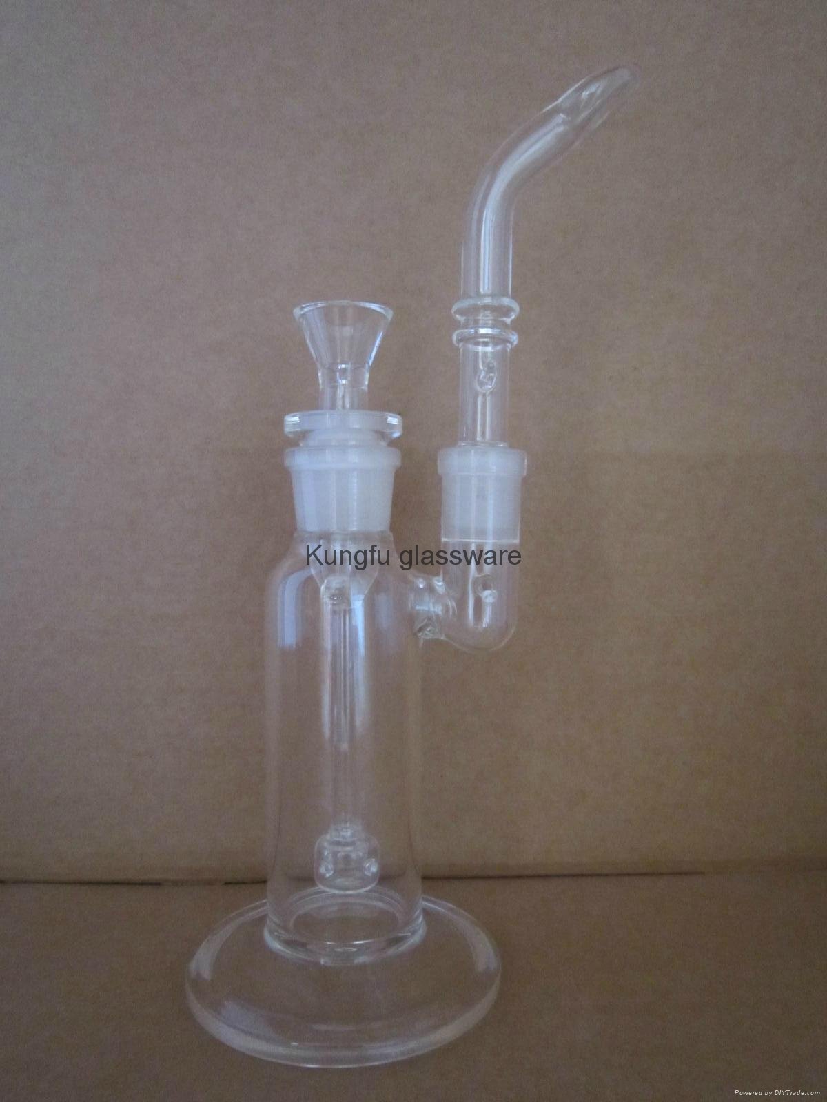 exquisite easy to clean thick glass bong water pipe smoking pipe bubbler  3