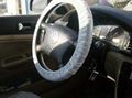 LDPE white disposable steering wheel cover with elastic ribbon