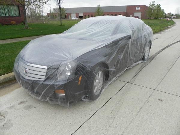 Clear PE plastic car cover with rubber band  3.8m*6.6m 5