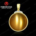 GS0000142-E 18K FS Cat's Eye Gold Pendant with Diamond 4