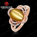 GR0000695 18k FS Cat's Eye Gold Ring with Diamond 3