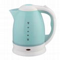 CE approved 1.5L bule color 360 degree rotation electric plastic kettle water sc 1