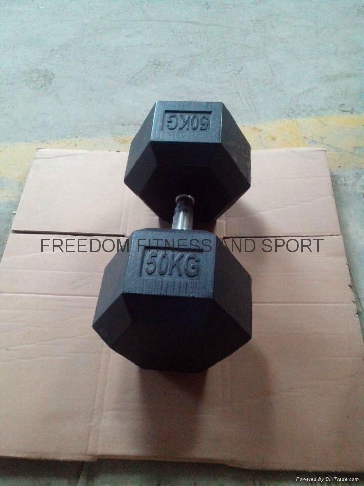 rubber dumbbell/black rubber coated dubbell/gym use rubber dumbbell 4