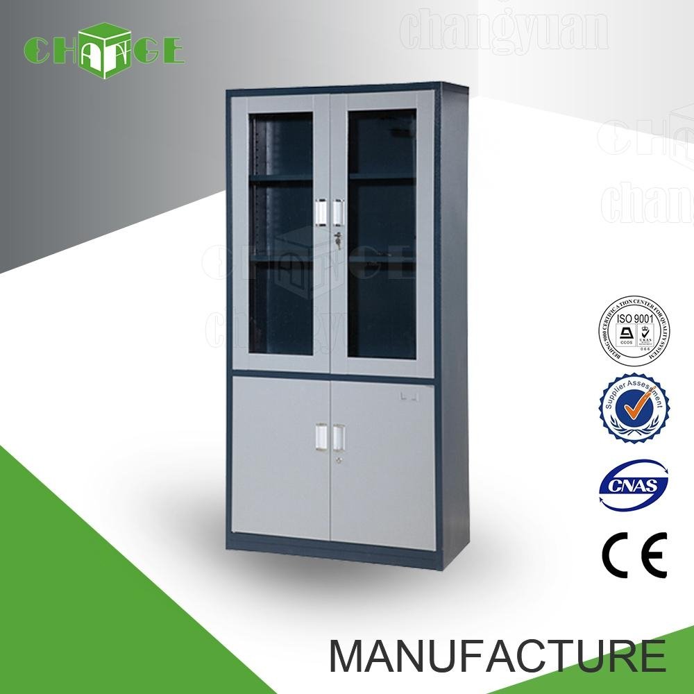 Manufacturer vertical glass door metal filling cabinets  4