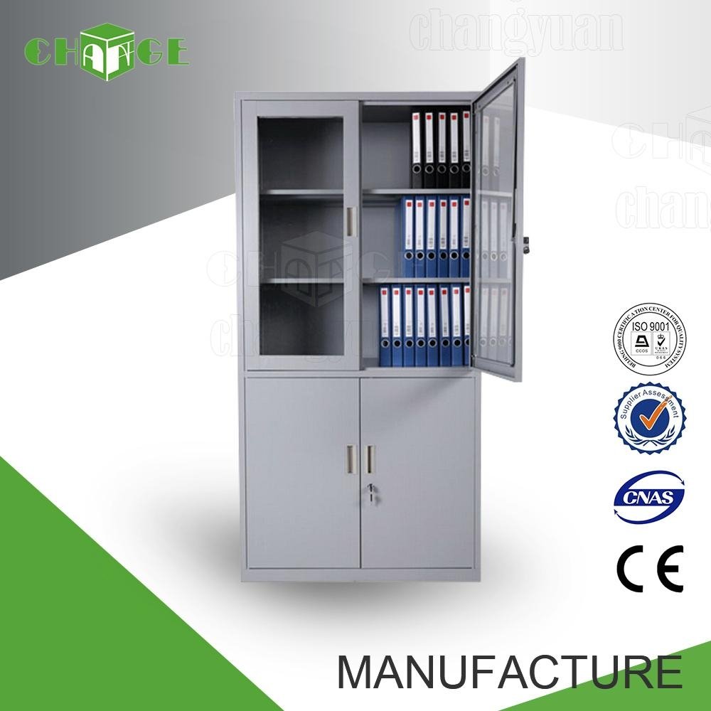 Manufacturer vertical glass door metal filling cabinets  5