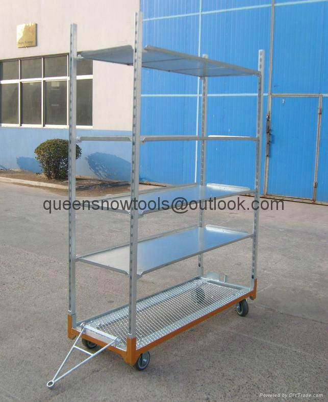 Can Be Pulled Flower Rack Garden Trolley Cart 3