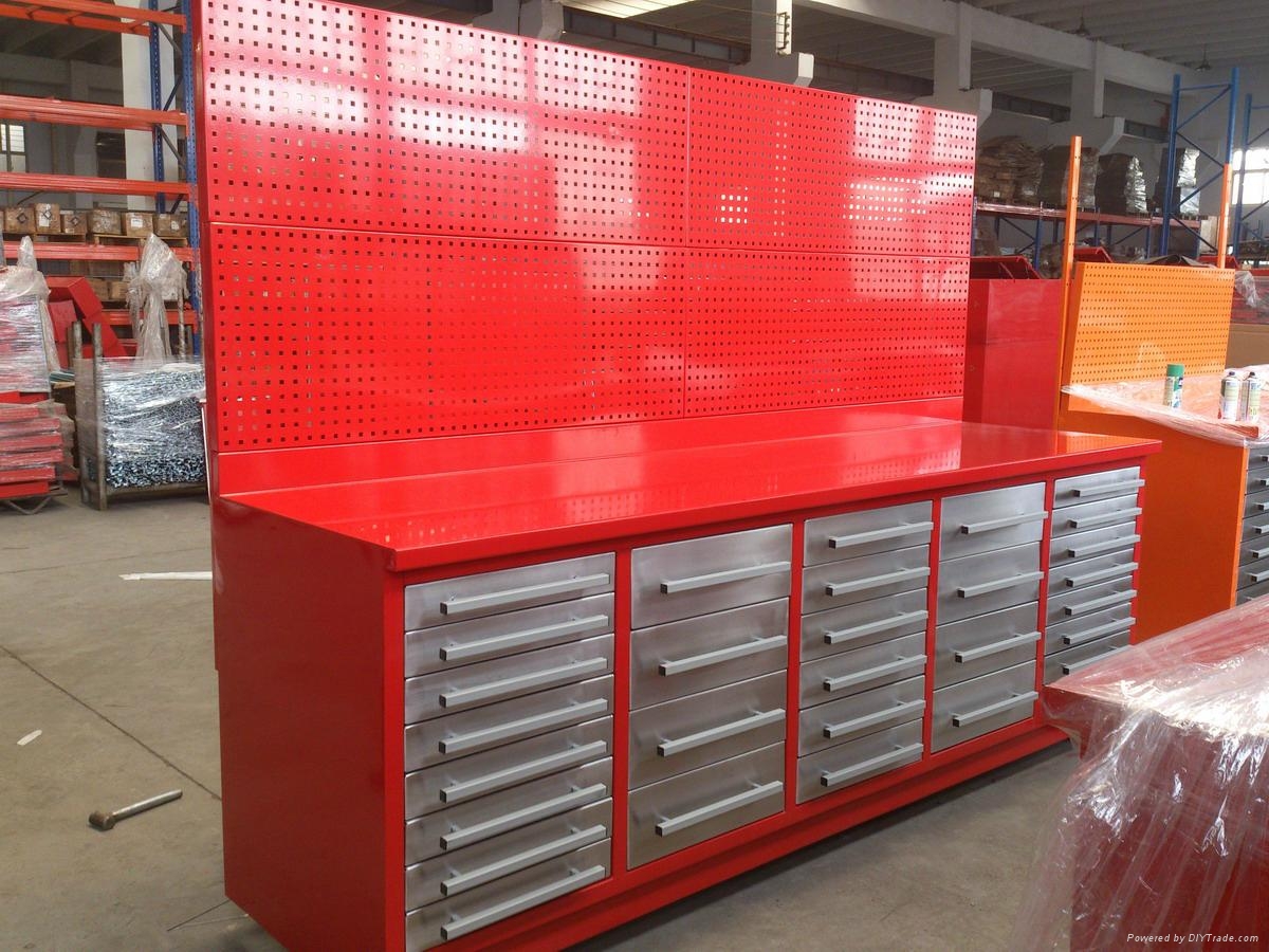 2015 Hot Sale Industrial Steel Work Bench With Hanging Plate