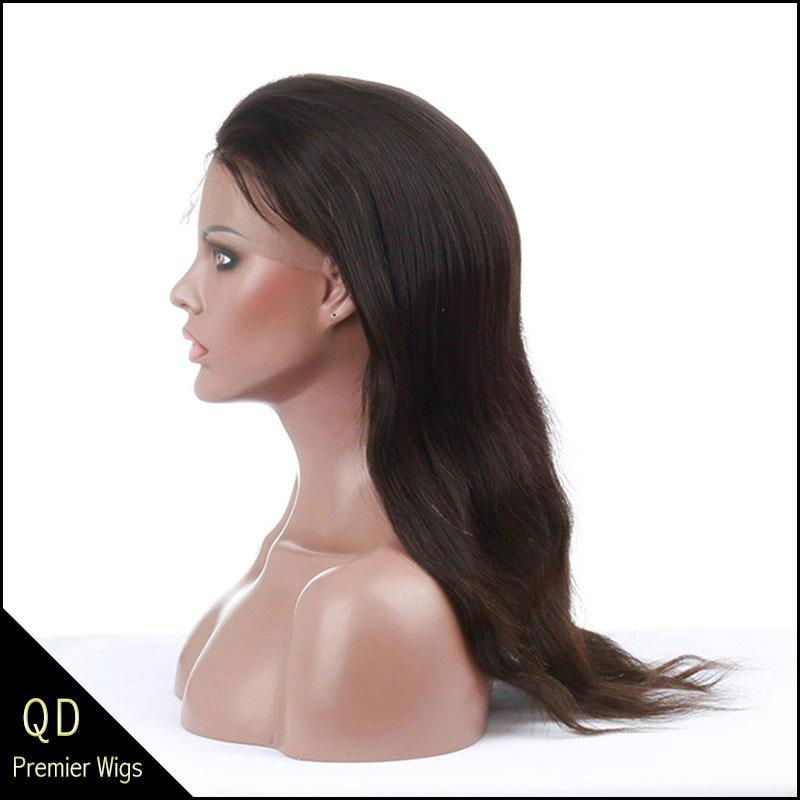 Indian remy hair natural straight full lace wigs 2