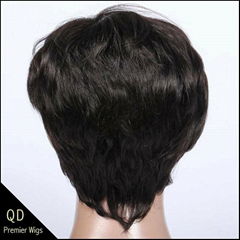  Rihanna Style Short Bob Indian Remy Hair Machine Made Wigs