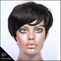  Rihanna Style Short Bob Indian Remy Hair Machine Made Wigs 3