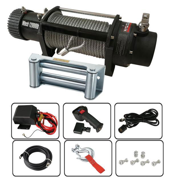 Heavy Duty Electric Winch 12000lbs 