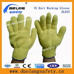 Grey String Knit Cotton and Polyester Glove