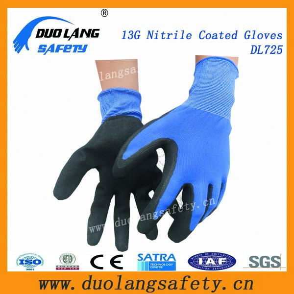 String Knit Liner Black Rubber Coated Glove