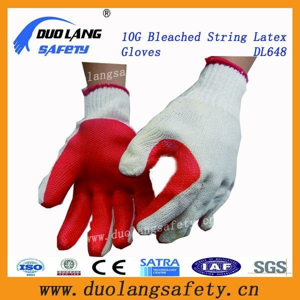 7 Guage String Knitted Latex Coated Working Gloves Mechanical Safety Gloves