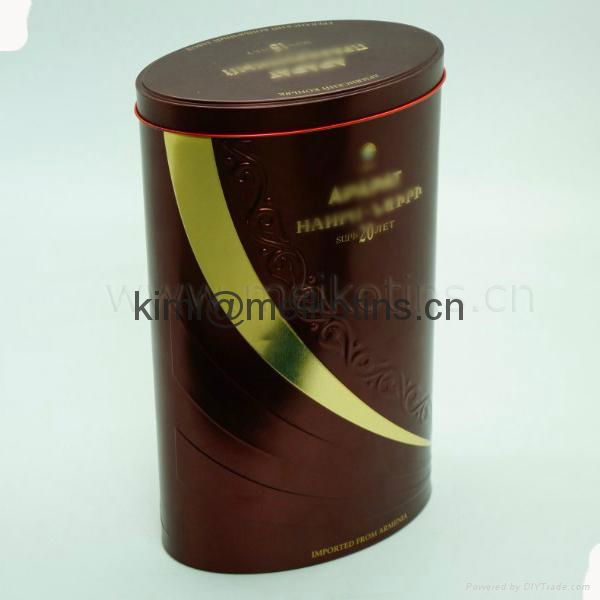  Oval Ellipse wine tin box