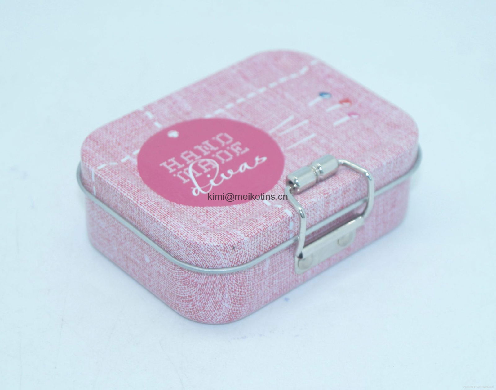 Hard candy tin box with hinge 2