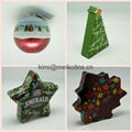 Christmas round,star,tree shape set gift tin box 1