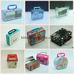 Fancy Lunch tin box with handle & lock