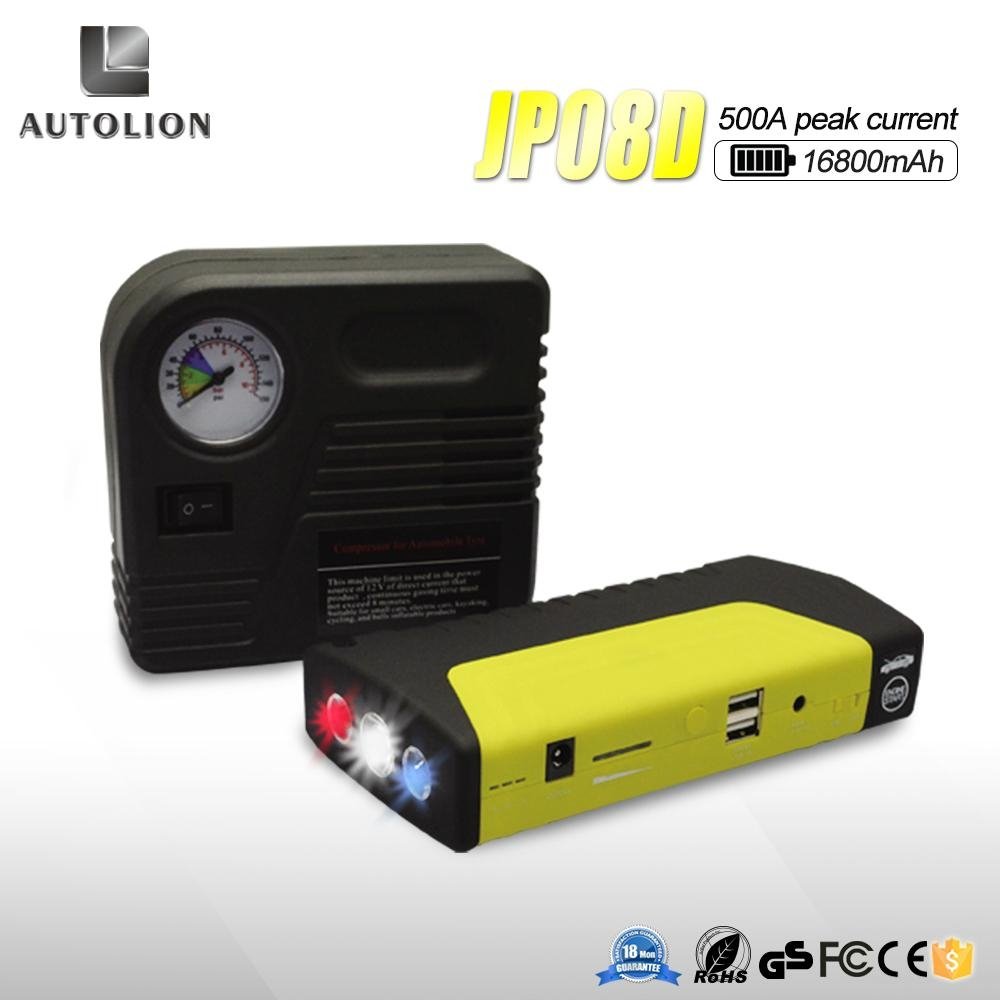 2015 New Product 16800mAh Emergency Solar Power Bank Car Jump Starter with air c