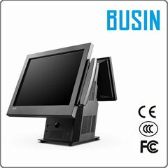 BUSIN 15" Dual Screen Capactive Touch POS/ Restaurant Touch Screen Cash Register