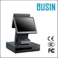 BUSIN POS System Dual Screen with 15" 5-wire Resistive Touch Screen & Built-in  1