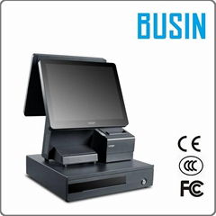 BUSIN 15" Capacitive Touch Screen POS with receipt printer and cash drawer