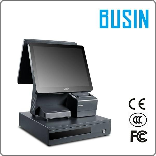 BUSIN 15" capacitive Touch Dual Screen POS with 80mm receipt printer