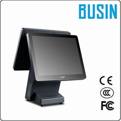 BUSIN 15" Capacitive Touch Dual Screen POS with 15" customer display