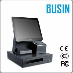 BUSIN 15" capacitive Touch Screen POS with 80mm Thermal Receipt Printer