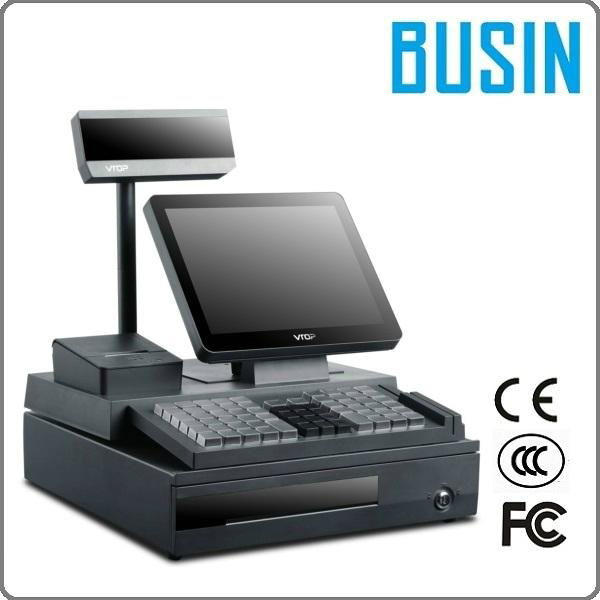 12.1" All In One POS Terminal with 58mm Thermal Receipt Printer &66 Keys Mechani