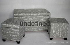 Print fabric  storage boxes   with wooden feet