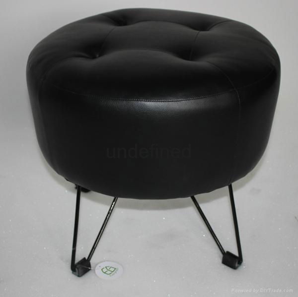 round ottomans made with PU  faux leather with brackets 2