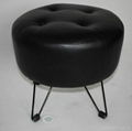 round ottomans made with PU  faux leather with brackets