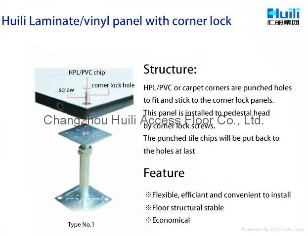 HPL/PVC finish raised access floor with corner lock 2