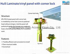 HPL/PVC finish raised access floor with corner lock